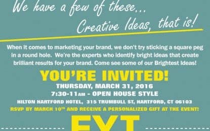 12th Annual Promotional Product Showcase.  Open House – Thursday March 31, 2016 from 7:30am-11am at the Hilton Hartford Hotel.