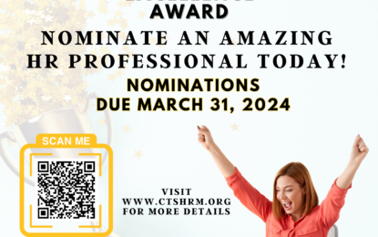 CT HR Excellence Award – Nominations Due March 31st